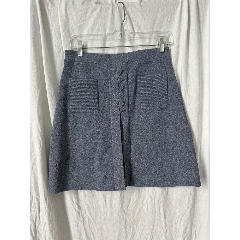 NWOT C/MEO Collective Rebound Knit Pull On Pencil Skirt Blue Women's Size Large